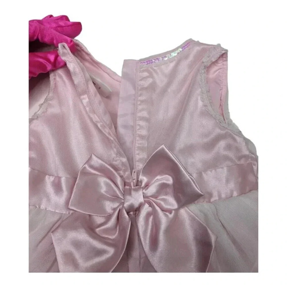 Disney Frozen Princess ELSA Girls Sequin Costume Party Dress Pink Snowflakes Sz4 - Picture 6 of 15